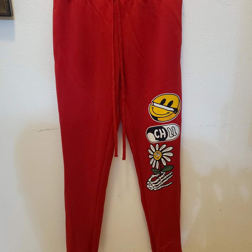 Rue21 Red Joggers with Graphic Accents